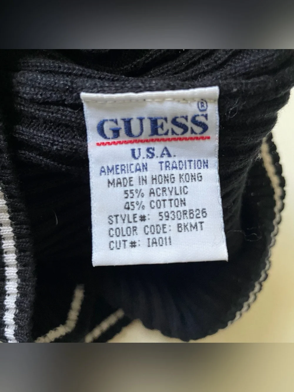 Guess Jeans Knit Black Top Size Small